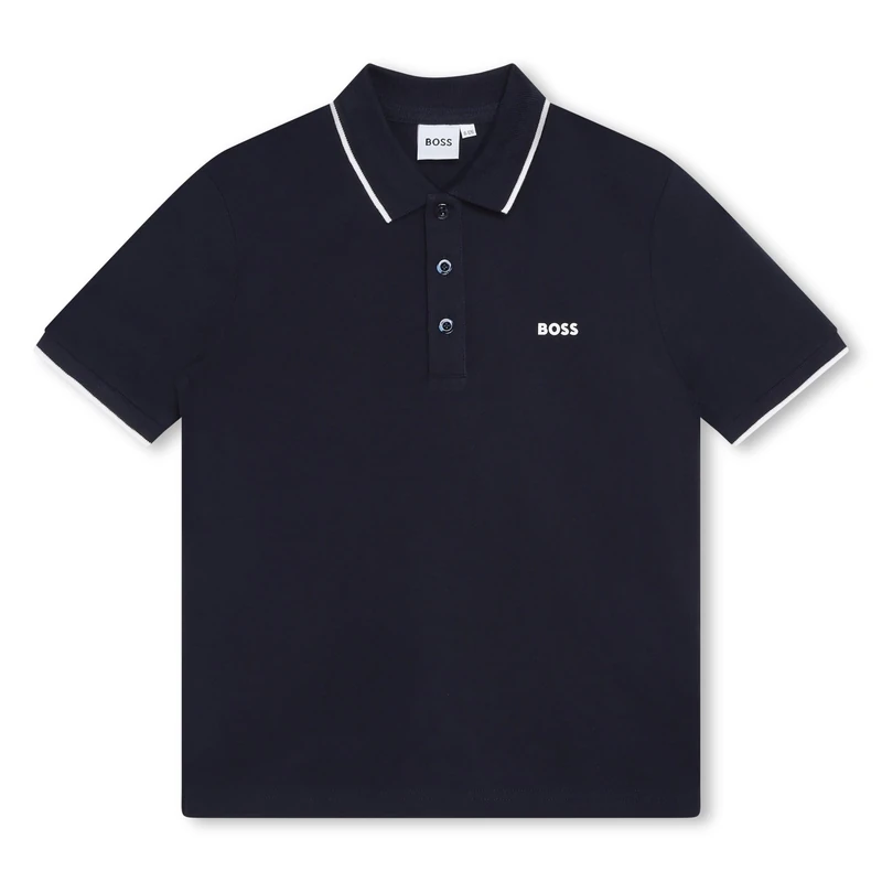 BOSS Kids Small Logo Polo Shirt Short Sleeve Blue