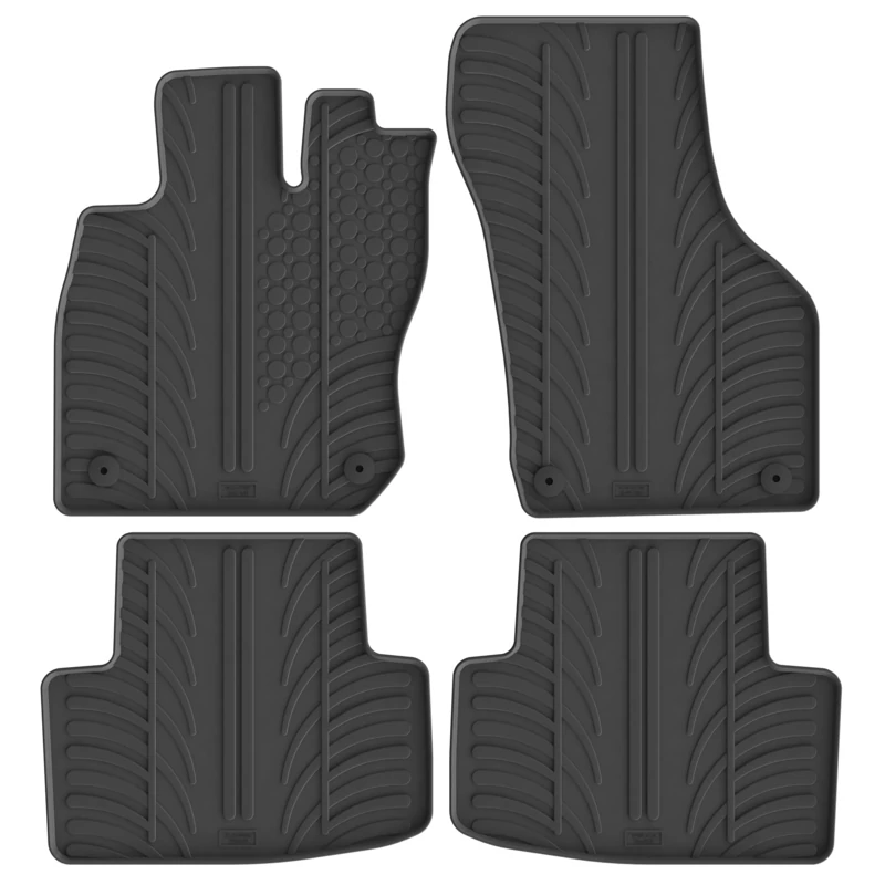 GLEDRING Set of rubber mats compatible with Skoda Octavia IV e-Tec saloon/estate 2020 (T profile 4 pieces + mounting clips)
