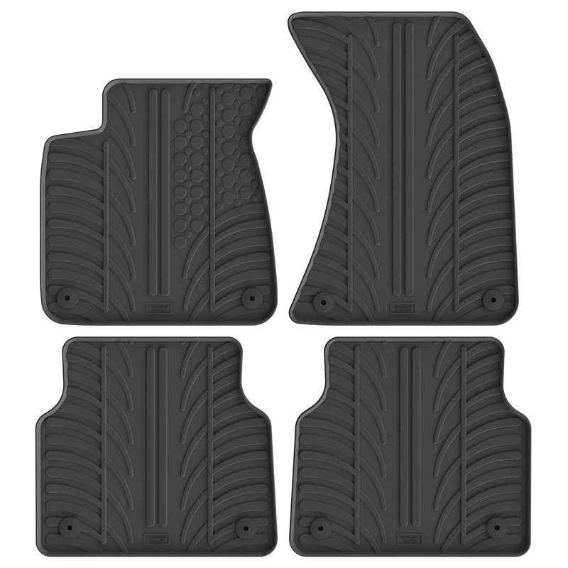 GLEDRING Set of rubber mats compatible with Audi A8 (4H) 2010-2017 (T profile 4-piece + mounting clips)