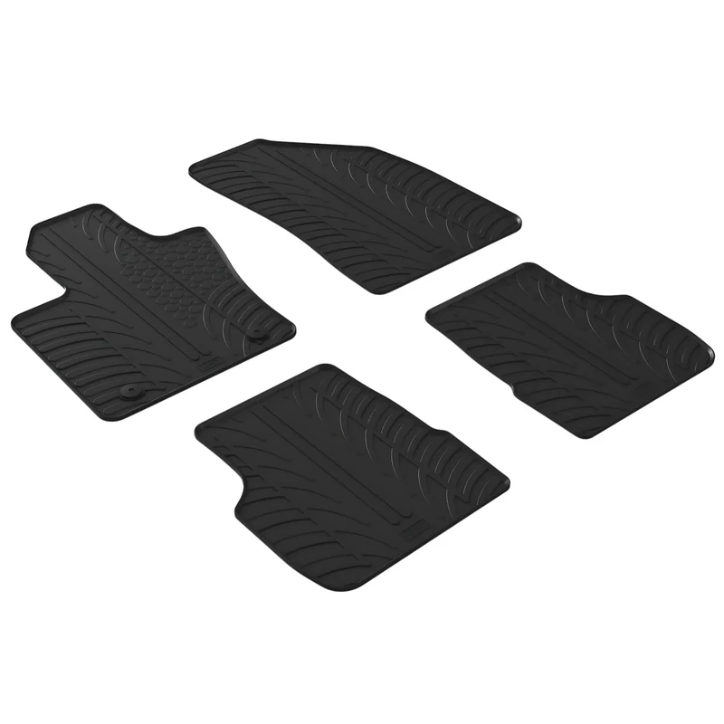 GLEDRING Set of Rubber Mats Compatible with Alfa Romeo Tonale 2022 Onwards (T Profile 4 Pieces + Mounting Clips)