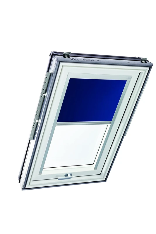 Original Roto Roller Blind Exclusive ZRE Daylight Blind for Roto Roof Windows Guide Rail Silver For Windows Series Designo R6/R8, i8 and Classic 64/84 Size 114/098 | 11/09 Colour Night Blue