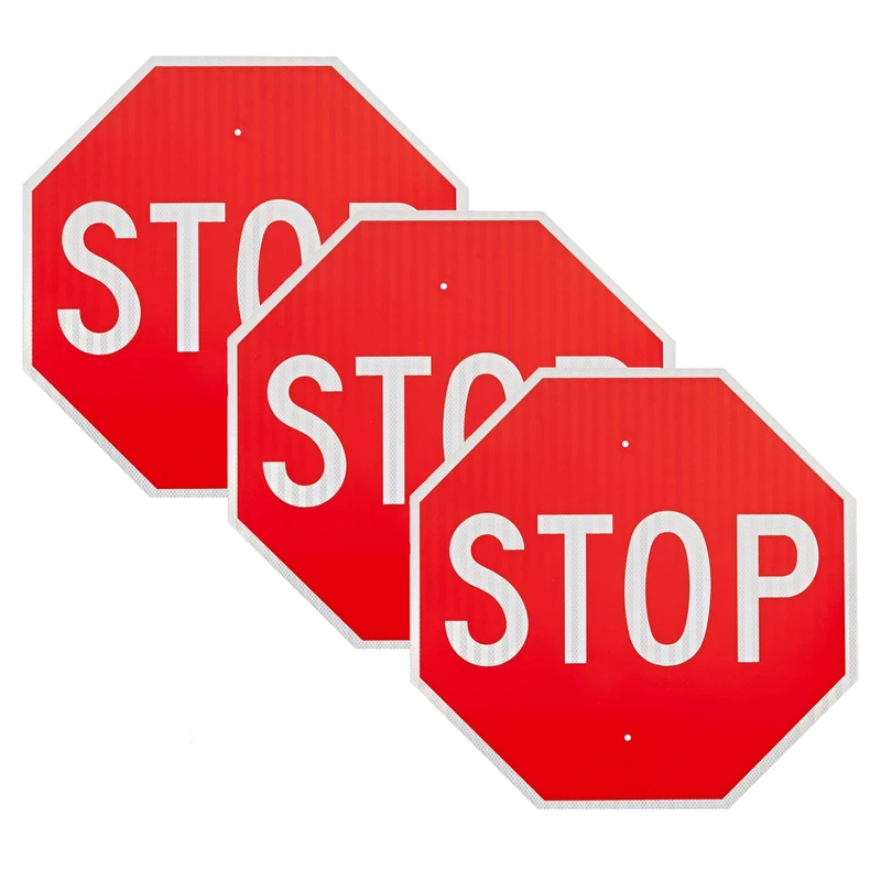 OLANZU Stop Sign 18X18 Inches,60 MIL,High Intensity Honeycomb Sheeting Reflective Road Sign-UV Coated Stop Sign Traffic,UV Protected Street Signs For Traffic Control & Safety
