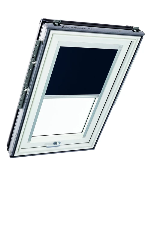 Original Roto Blackout Roller Blind ZRV Almost complete Blackout Guide Rail Silver For Roto Roof Windows Series Designo R6/R8, i8 and Classic 64/84 Size 114/098 | 11/09 Colour Night Blue
