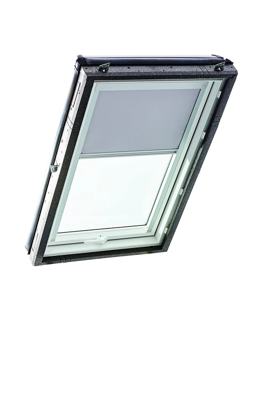 Original Roto Blackout Roller Blind ZRV Almost Complete Blackout Guide Rail Silver for Roto Roof Windows Series Designo R4/R7 and Classic 43/73 With Size 114/098 | 11/09 Light Grey