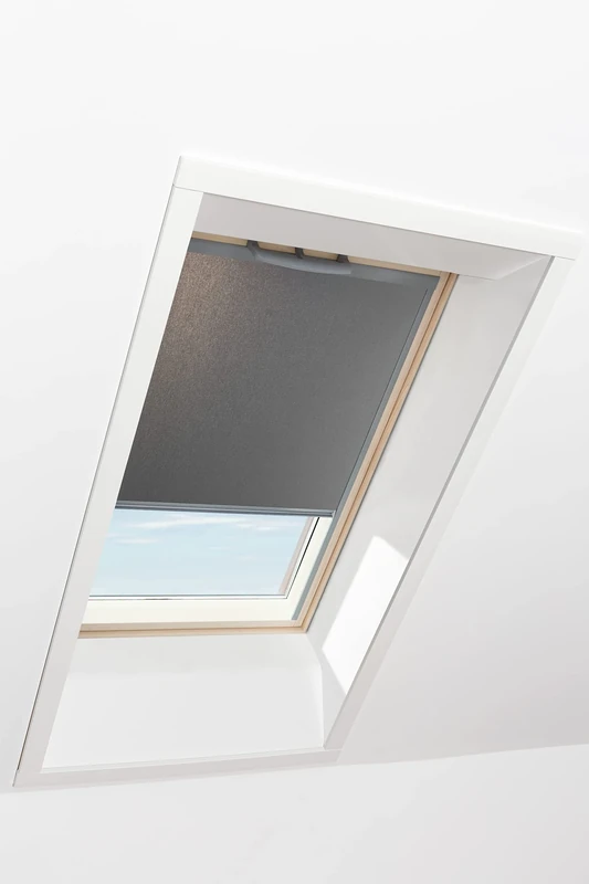 Original Roto Roller Blind Exclusive ZRE Daylight Blind for Roto Roof Windows Guide Rail Silver For Windows Series Q Size 055/118 | 05/11 Colour Dark Grey