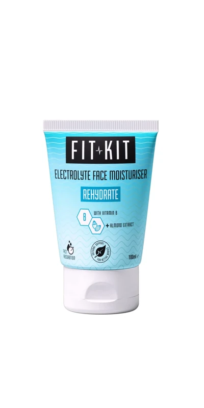 Fit Kit Rehydrate Electrolyte Face Moisturiser | Electrolytes with Vitamin B & Almond Oil to Restore Moisture & Hydration to Dry, Tired Skin Post Workout | Fast Absorption Daily Skincare | 100ml - Image 1