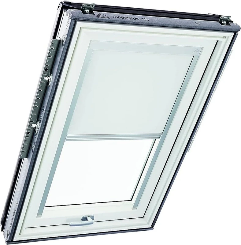Original Roto Blackout Roller Blind ZRV Almost complete Blackout Guide Rail Silver For Roto Roof Windows Series Designo R6/R8, i8 and Classic 64/84 Size 134/160 | 13/16 Colour White