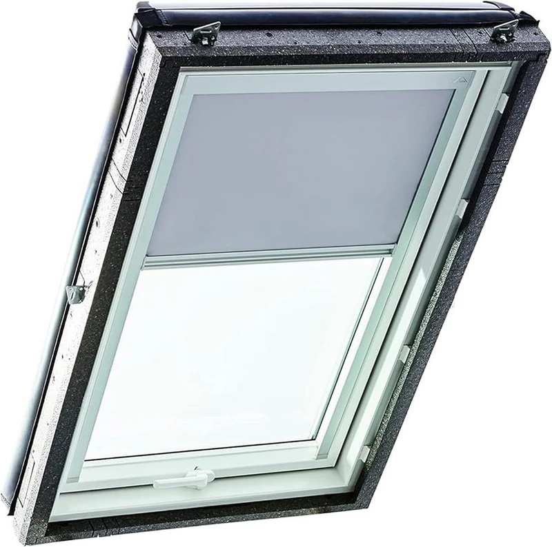 Original Roto Blackout Roller Blind ZRV Almost Complete Blackout Guide Rail Silver for Roto Roof Windows Series Designo R4/R7 and Classic 43/73 With Size 054/118 | 05/11 Light Grey