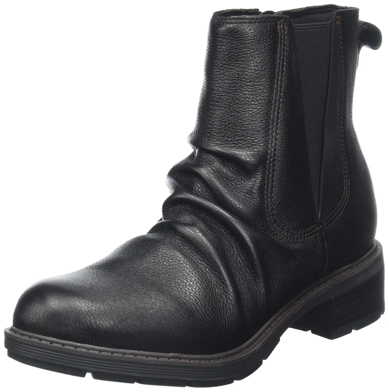 Clarks Women's Hearth Rose Fashion Boots, Black (Black Leather), 35.5 EU