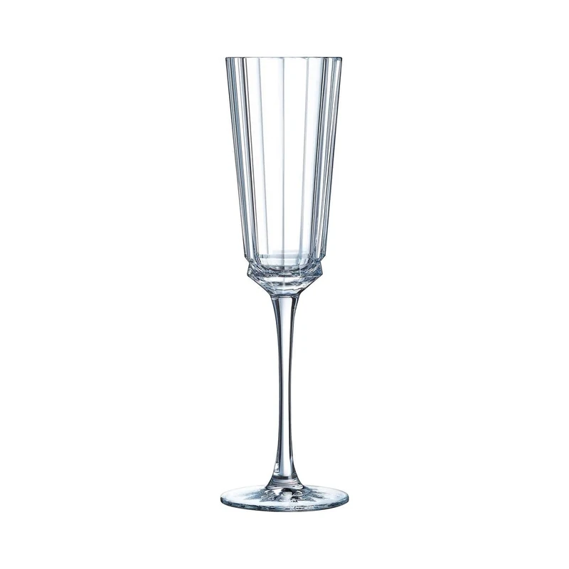 Cristal d'Arques - Macassar Collection - Flute 17cl, Glossy and Very Resistant, 6 Pieces - Reinforced Packaging, Suitable for Online Sale