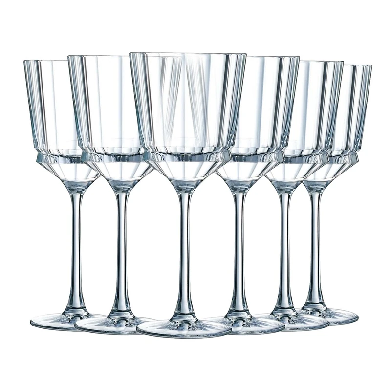 Cristal d'Arques - Macassar Collection - Wine Glass 35cl, Glossy and Very Durable, Pack of 6 - Reinforced Packaging, Suitable for Online Sale