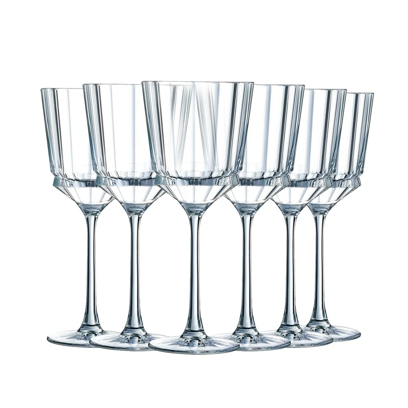 Cristal d'Arques - Macassar Collection - Wine Glass 25cl, Glossy and Very Durable, Pack of 6 - Reinforced Packaging, Suitable for Online Sale