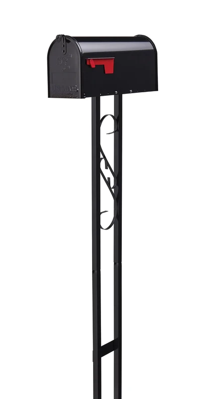Architectural Mailboxes Mailbox-to-Go Weather-Resistant Steel Metal Mail Box for Outside with Post, Black, Medium Curbside Mailbox, USPS Approved for Residential Delivery