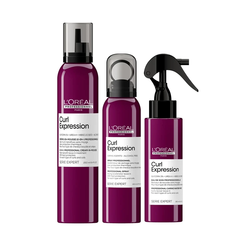 L’Oréal Professionnel Curl Expression 10-in-1 Creame-In-Mousse, Leave-In & Spray, For Curly & Coily Hair, For Faster Drying Time & More Defined Curls