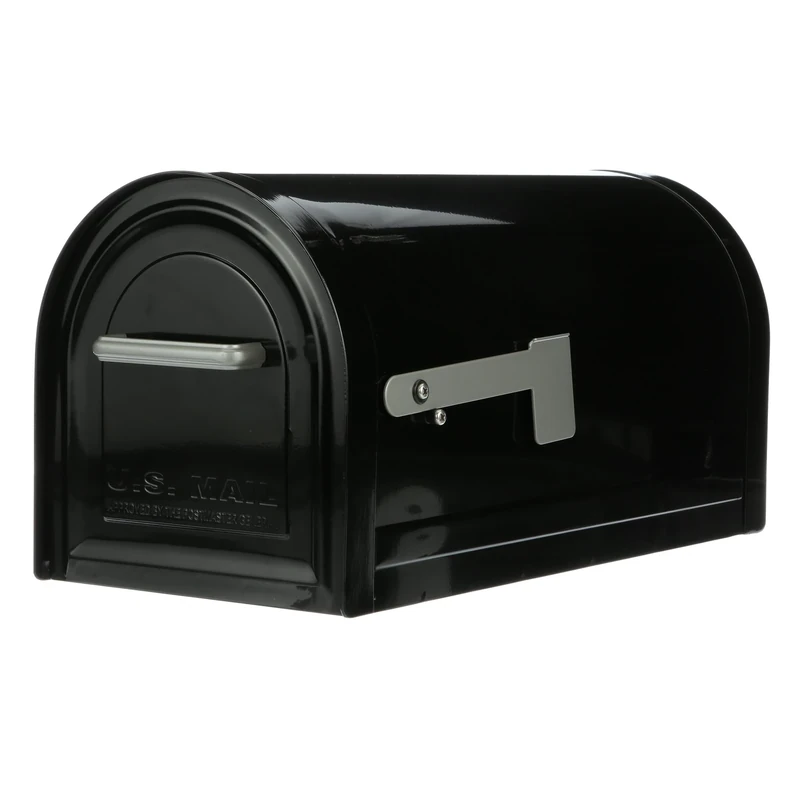 Architectural Mailboxes Reliant Galvanized Steel, Locking, Post Mount Mailbox, MB981BAM, Black, Large Capacity