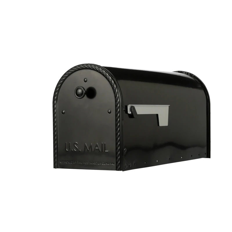 Architectural Mailboxes Edwards™ Weather-Resistant Steel Metal Post Mounted Mail Box for Outside, Black, Large Curbside Mailbox, USPS Approved for Residential Delivery