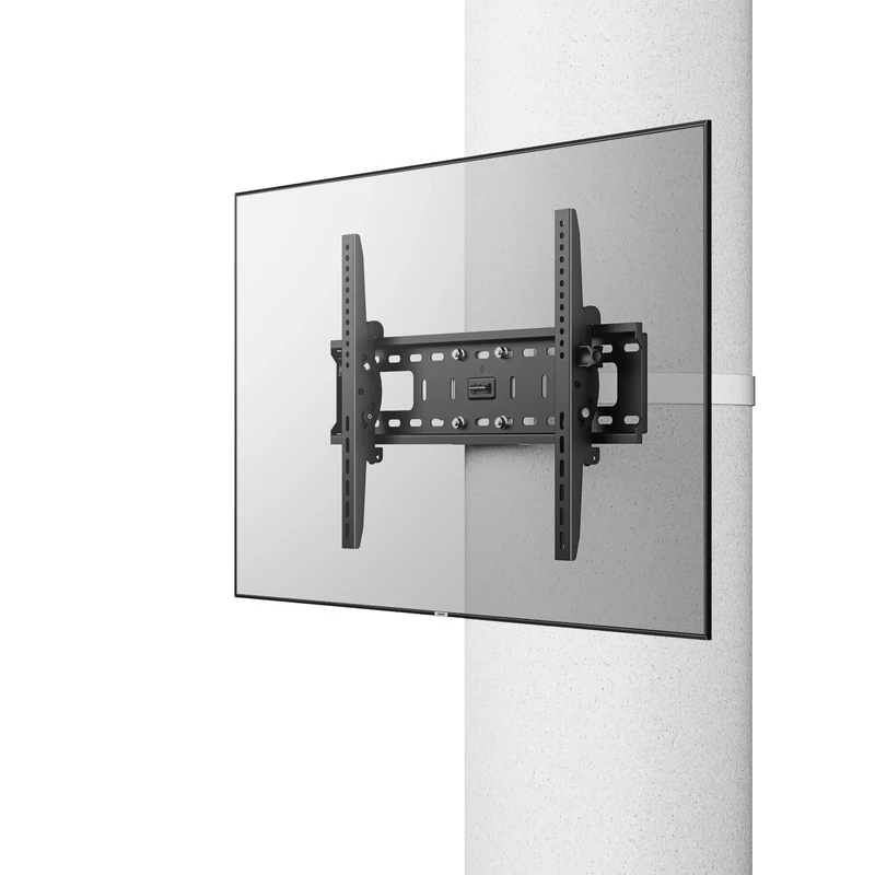 CondoMounts CLMTVT1064 TILT Only-LARGE Pillar TV Mount | Column TV Mount | Round & Square Post TV Mount | No Drill | Holds 120lbs | Fits 37-in. to 85-in. TVs | Fits Pillars 8-in & Wider | White Strap