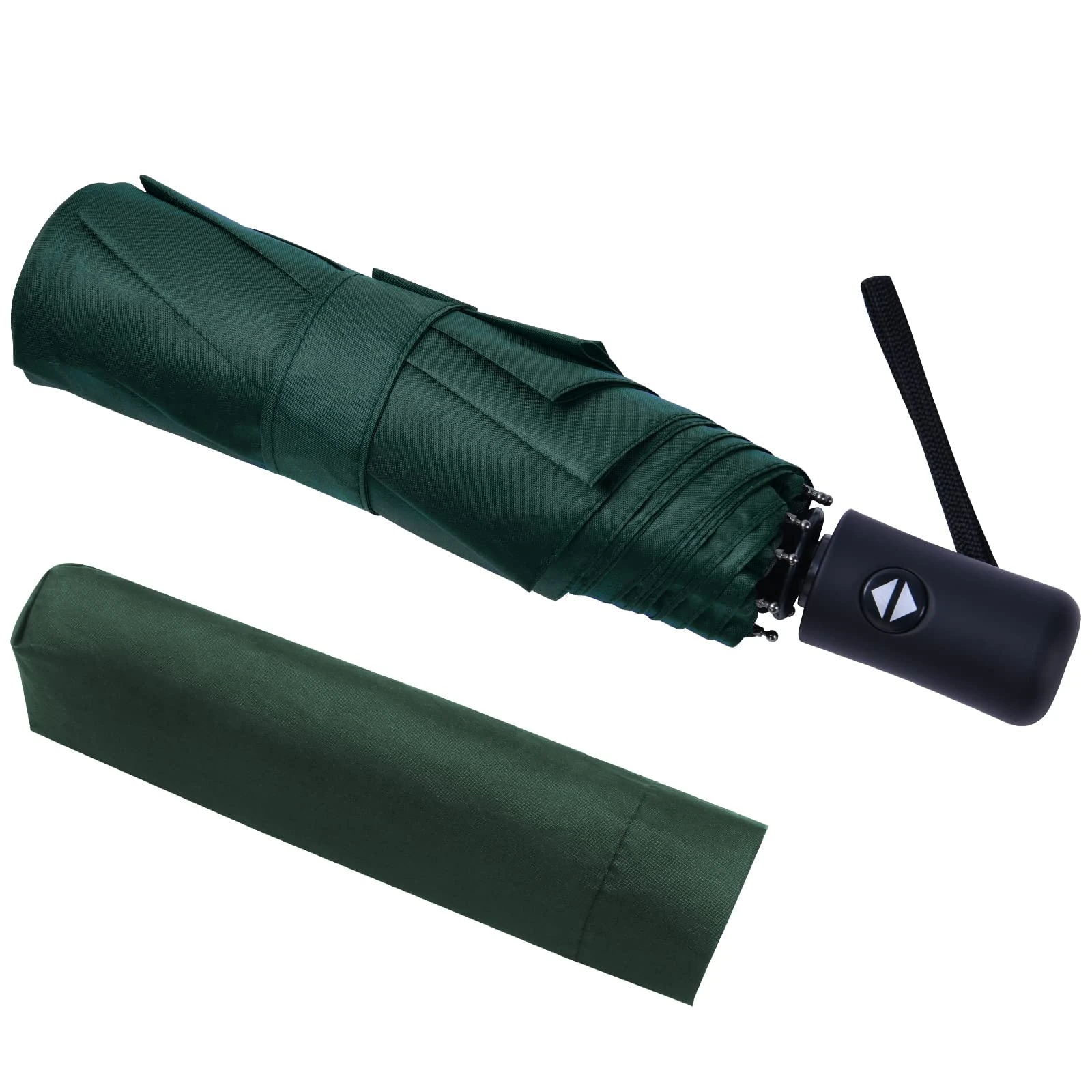 Vicloon Travel Umbrella, Folding Umbrella, 8 Ribs Compact Windproof Umbrella, Auto Open/Close, Sturdy Reinforced Canopy Automatic Portable Umbrella for Men&Women (Green)