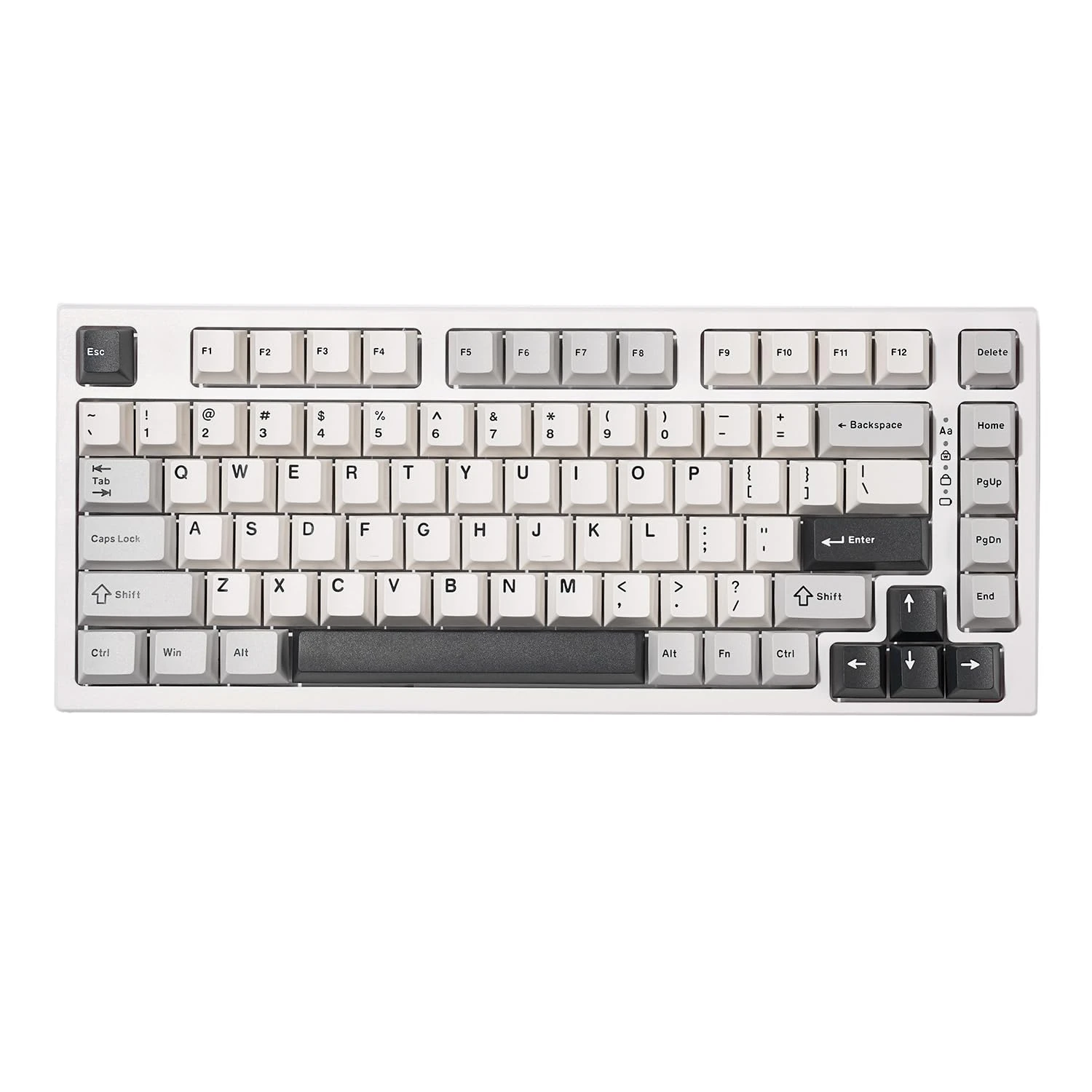YUNZII YZ75 75% Hot Swappable Wireless Gaming Mechanical Keyboard, RGB Backlights, BT5.0/2.4G/USB-C, Dye Sub PBT Keycaps for Linux/Win/Mac(Gateron G Pro Black, White)