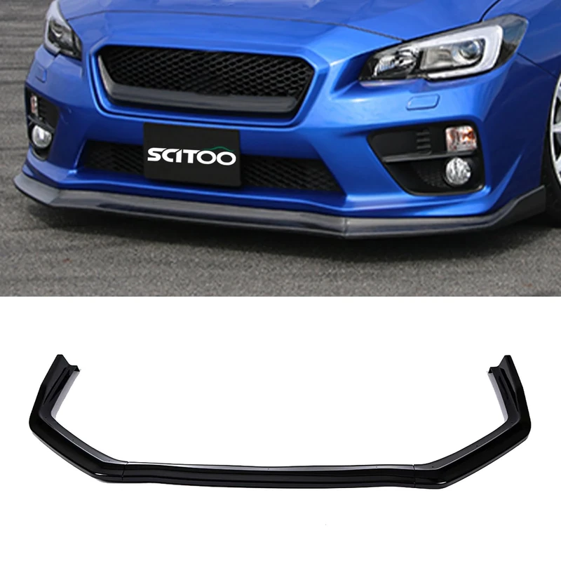 SCITOO Front Lip Spoiler Fits for 2015-2020 for Subaru WRX STI Glossy Black CS Style Front Bumper Lip