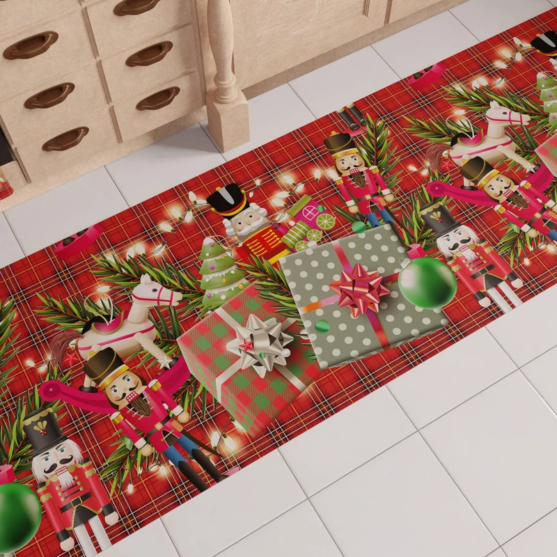PETTI Artigiani Italiani - Christmas Kitchen Rug, Christmas Kitchen Runner, Non-Slip and Washable Christmas Kitchen Rug, Christmas Rug 52x440 cm Toy Soldiers, Made in Italy