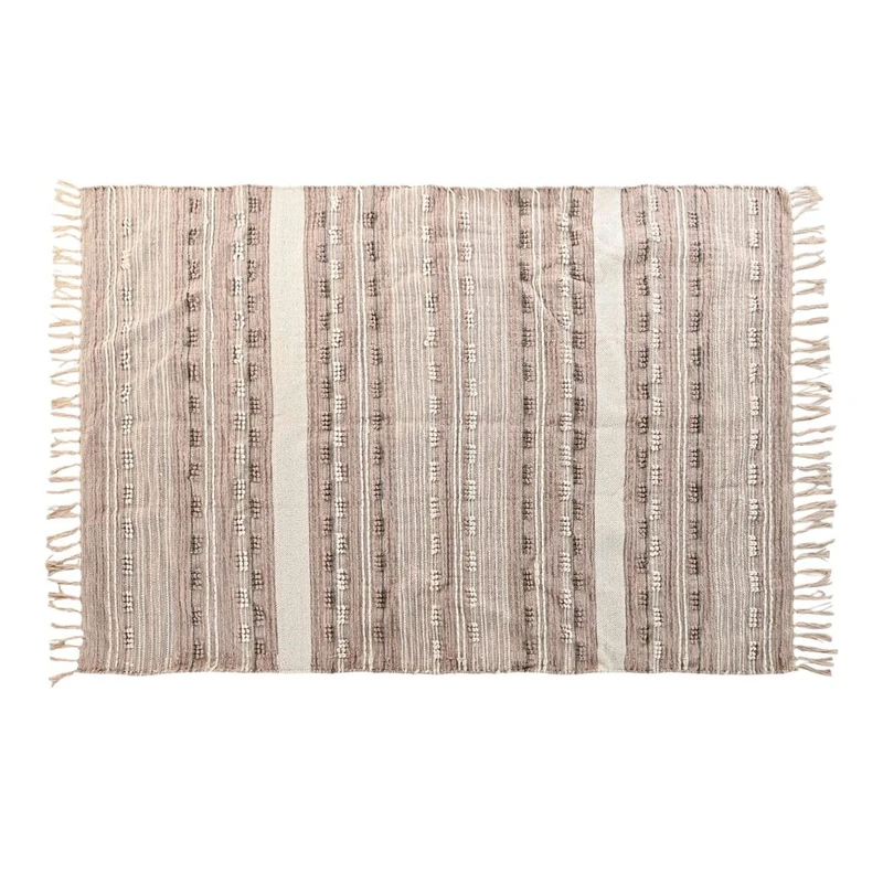 DKD Home Decor Fringe Boho Polyester Cotton Rug (120 x 180 cm)