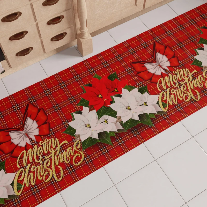 PETTI Artigiani Italiani - Christmas Kitchen Rug, Christmas Kitchen Runner, Non-Slip and Washable Christmas Kitchen Rug, Christmas Rug 52x480 cm Merry Christmas, Made in Italy