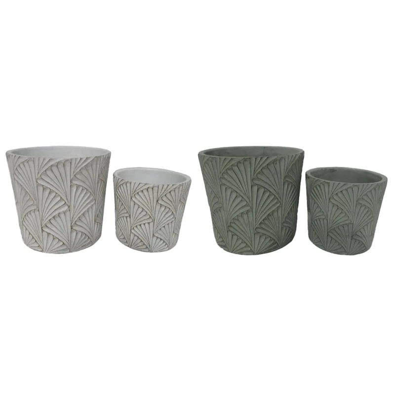 DKD Home Decor Estándar Cement Planter Set