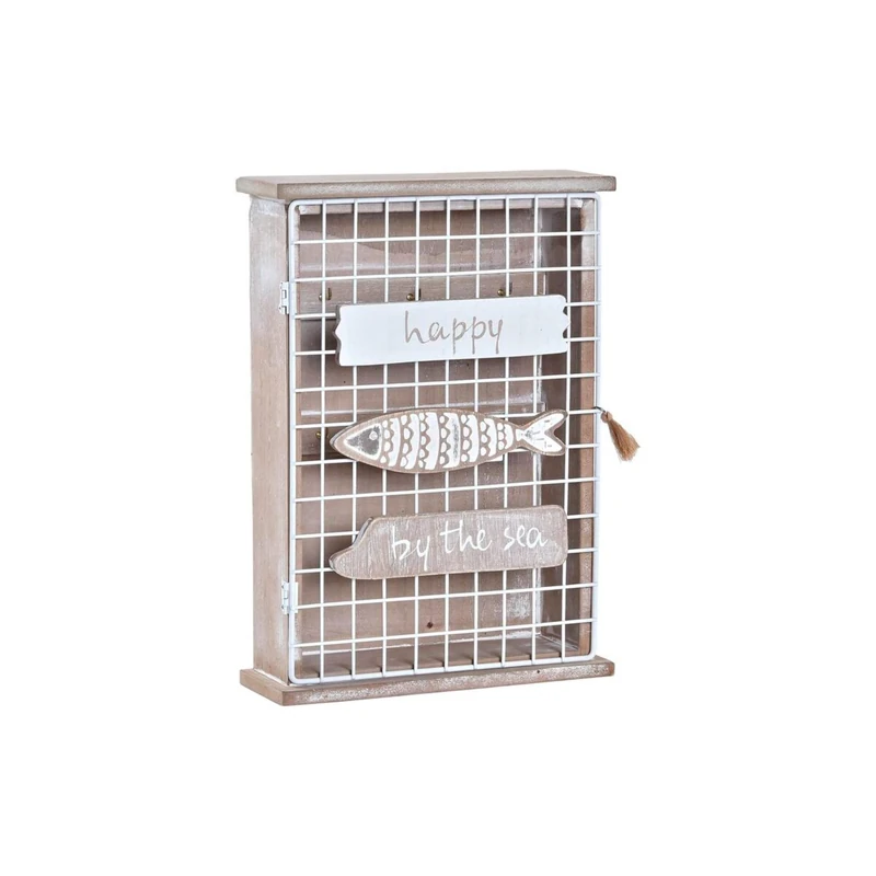 DKD Home Decor Key Cabinet, Wood, White, Standard