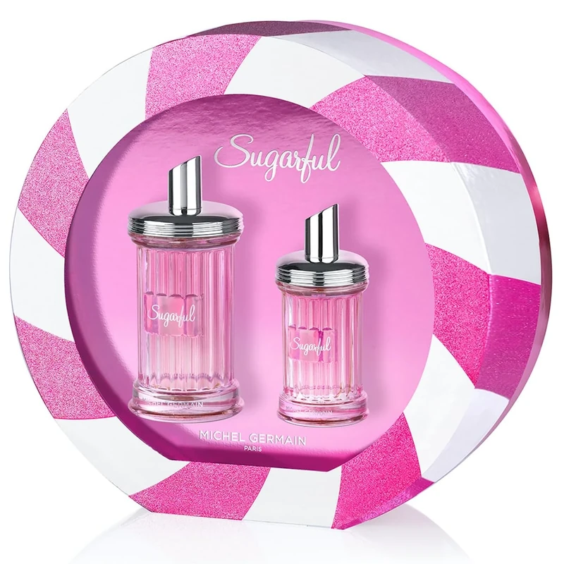 Michel Germain Sugarful - Gift Set for Women - Fruity Aroma - Notes of Tangerine, Pink Peony and Musk - Irresistible and Playful - Long Lasting - Includes EDP Spray and Miniature Parfum - 2 pc Set