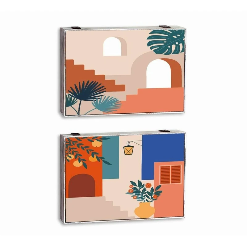 DKD Home Decor Top Brand, Colour Multicolor, MDF Wood (48 x 53 x 34 cm) (2 Units) S3039725 - EAN: 8424002015305