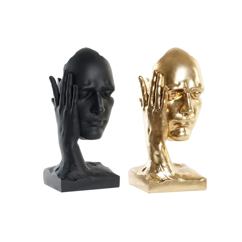 DKD Home Decor Decorative Figurine, Gold, Black, Estándar