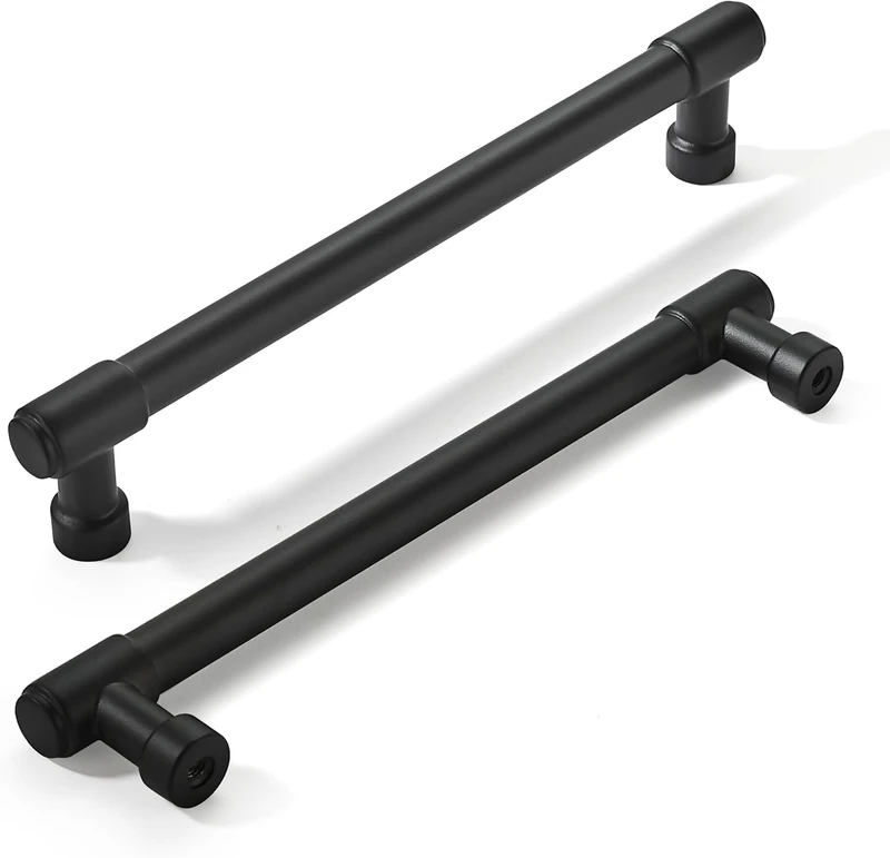 khtumeware 20 Pack 5 Inch(128mm) Matte Black Kitchen Cabinet Handles and Pulls