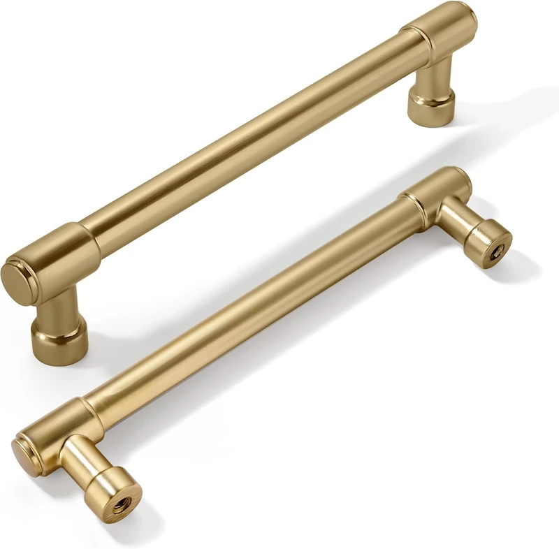 khtumeware 30 Pack 5 Inch(128mm) Champagne Bronze Kitchen Cabinet Handles Warm Brass Cabinet Pulls Gold Kitchen Cabinet Hardware for Cupboard Drawer Pulls Dresser Handle