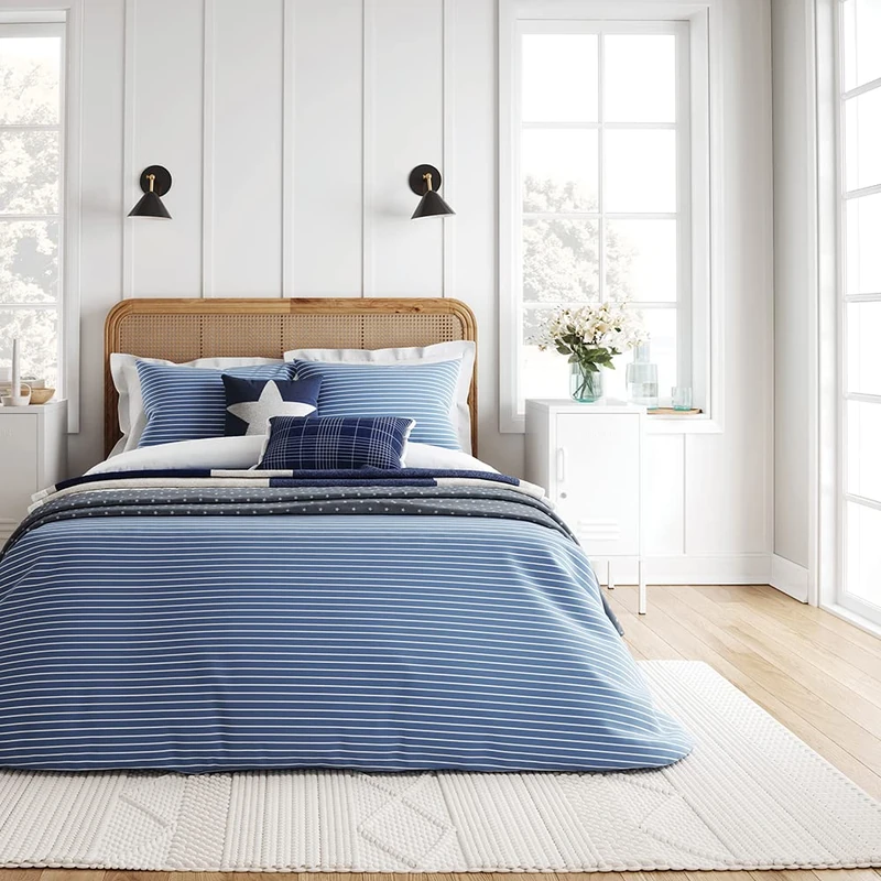 Helena Springfield BRETON STRIPE COVER SET BLUE/WHITE,King (U.K. Standard)