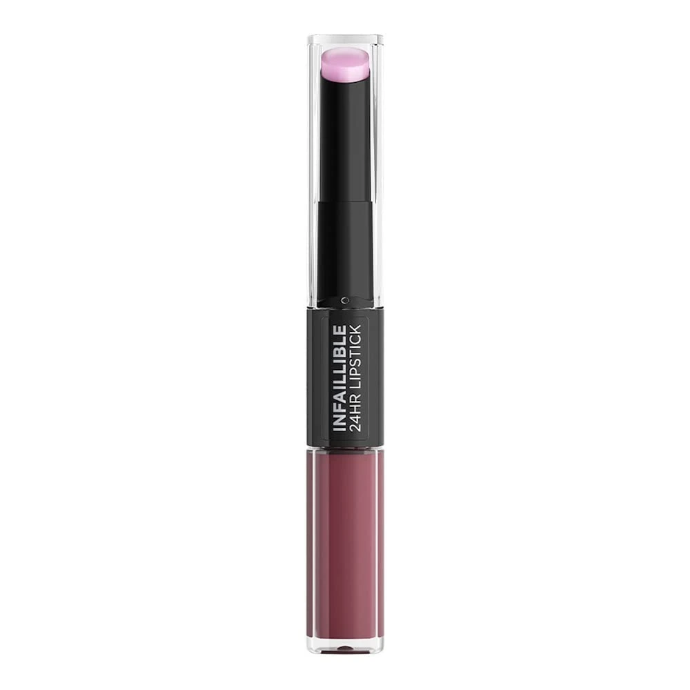 L'Oréal Paris Infaillible 2-Step 209 Violet Parfait Lipstick for 24 Hours Full Lips with Moisturising Lip Balm