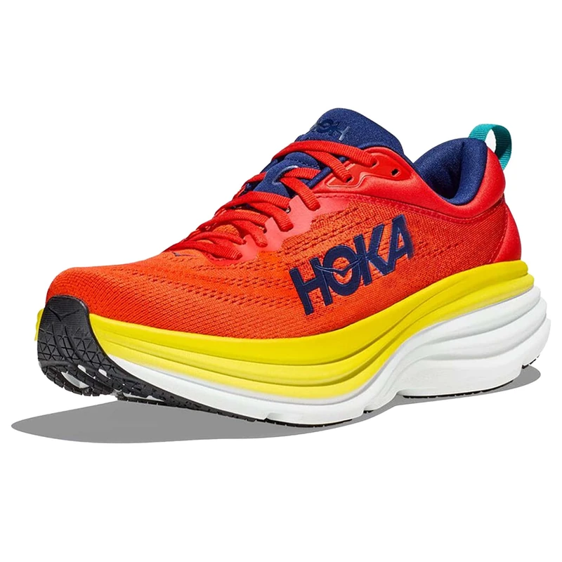 Hoka One One 1123202-RAFL M Bondi 8 Men RED Alert/Flame UK 8 - Image 1
