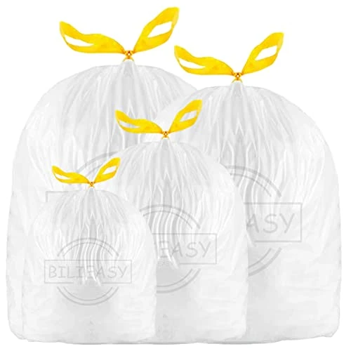 BILIEASY Bin Bags Bin Liners 15L-20L 4-6GAL Drawstring Trash Bags Large Strong Unscented Universal Garbage Bags (15-20L(75pcs))