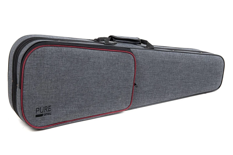 PURE GEWA Violin Case in grey with backpack straps and carry handle 1/4