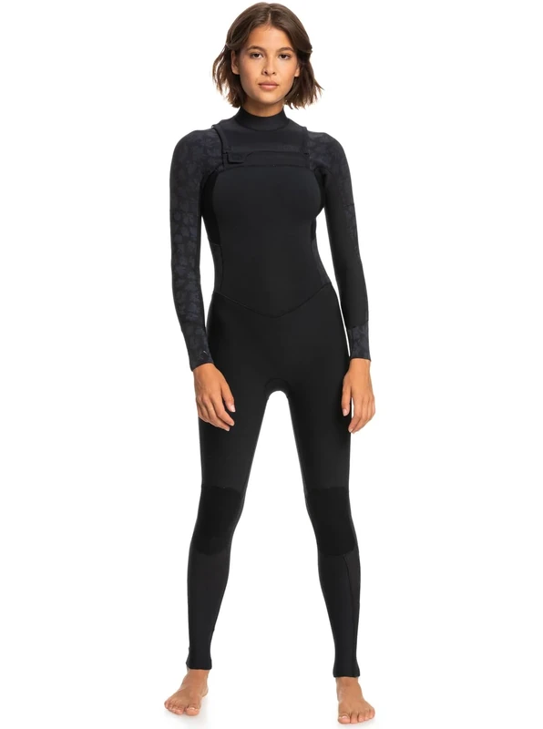 Roxy Chest Zip Wetsuit 3/2 SWELL SERIES FZ GBS Young Womens Black 10