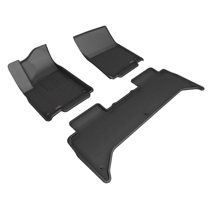 3D MAXpider Custom Fit Kagu Car Mats Floor Mat (Black) Compatible with RIVIAN R1T 2022-2023 - Full Set