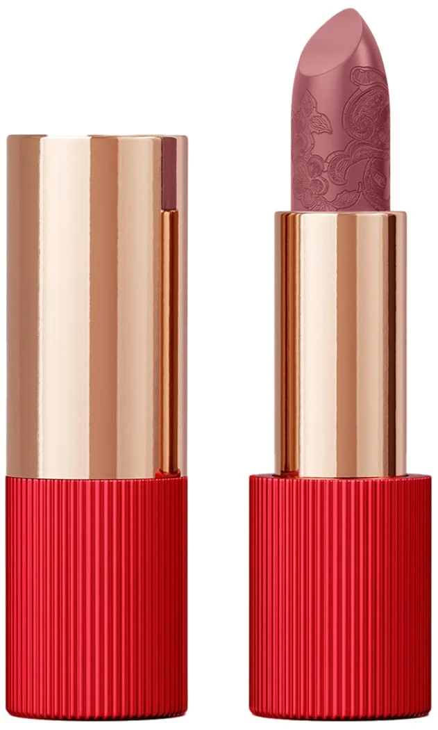 La Perla Beauty, Matte Silk Lipstick, Rosewood Nude Red