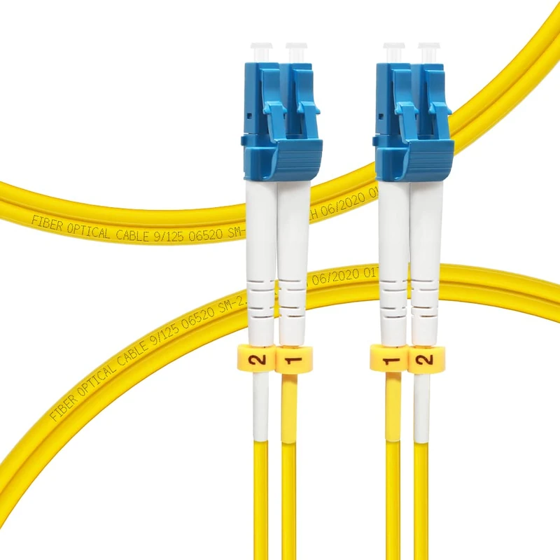 FLYPROFiber LC to LC 10 Pack, 2M-10PACK OS2 LC to LC Fiber Patch Cable | Length Options: 0.2m-10m, 1GB/10GB Duplex LC-LC 9/125um Single Mode Fiber Optic Cable Cord LSZH 2M(7ft)