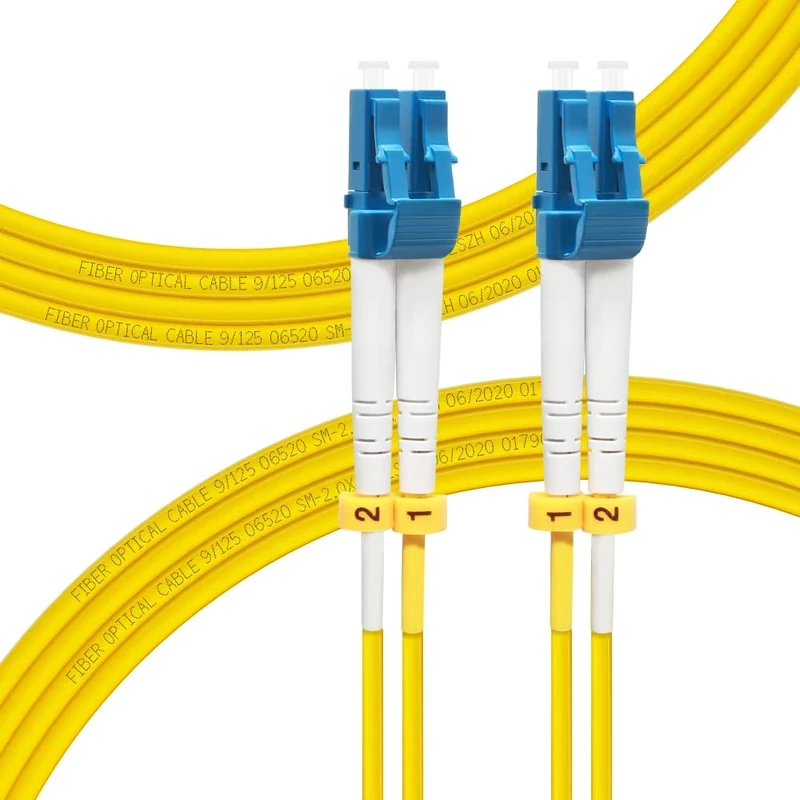 FLYPROFiber OS2 LC to LC 10-Pack, 3M/10ft-10pack OS2 LC to LC Fiber Patch Cable | Length Options: 0.2m-10m, 1GB/10GB Duplex LC-LC 9/125um Single Mode Fiber Optic Cable Cord LSZH 3M(10ft)