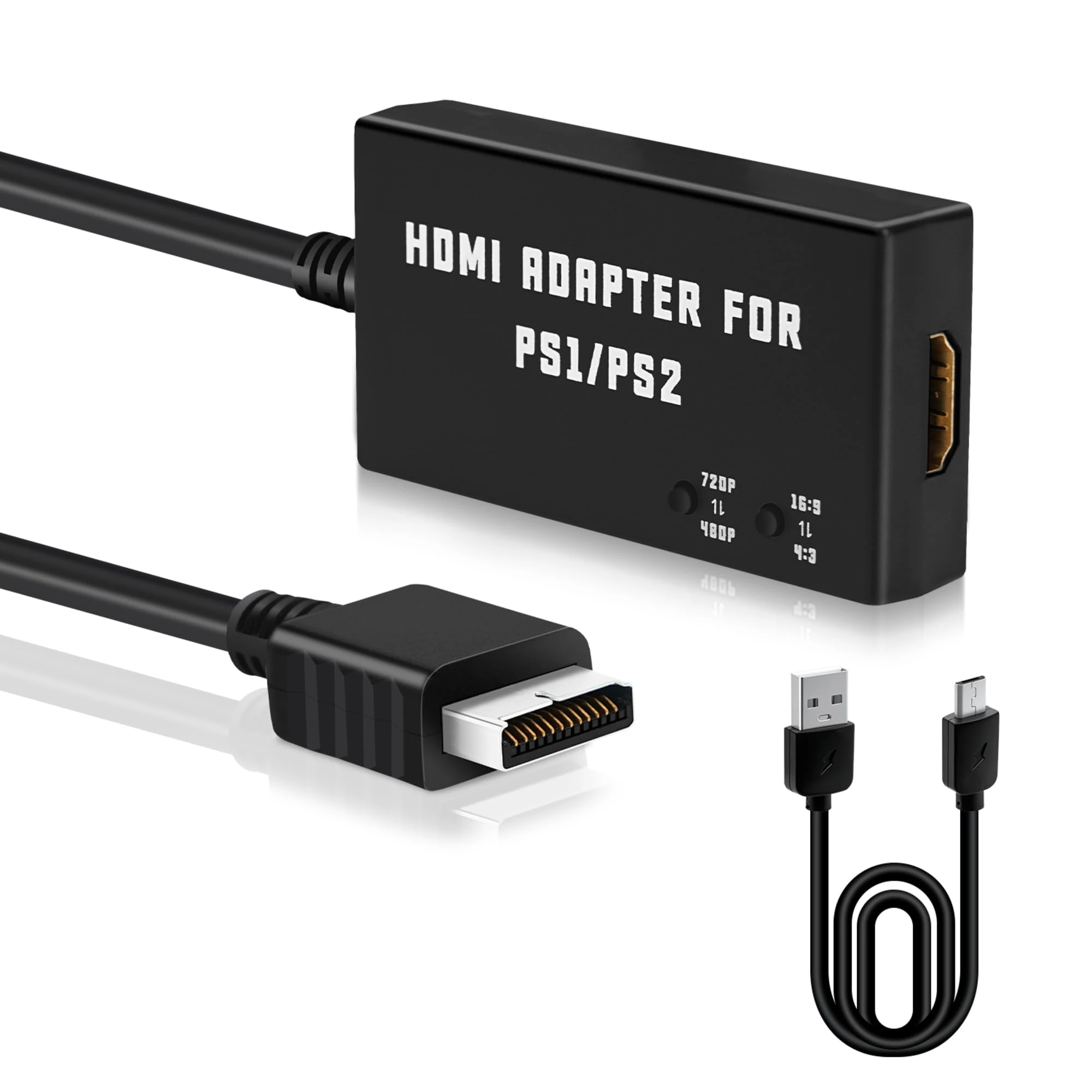 Mcbazel PS1/PS2 To HDMI Adapter,Multifunctional HDTV HDMI Cable Adapter for PS1/PS2/PS One