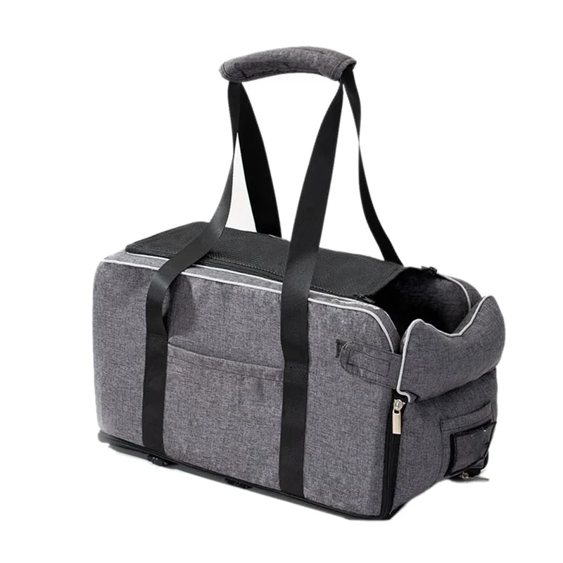 RULING Car Mat Portable Dog Kennel Safety Car Central Control Universal Vehicle Armrest Box Pet Dog, Grey - Image 1