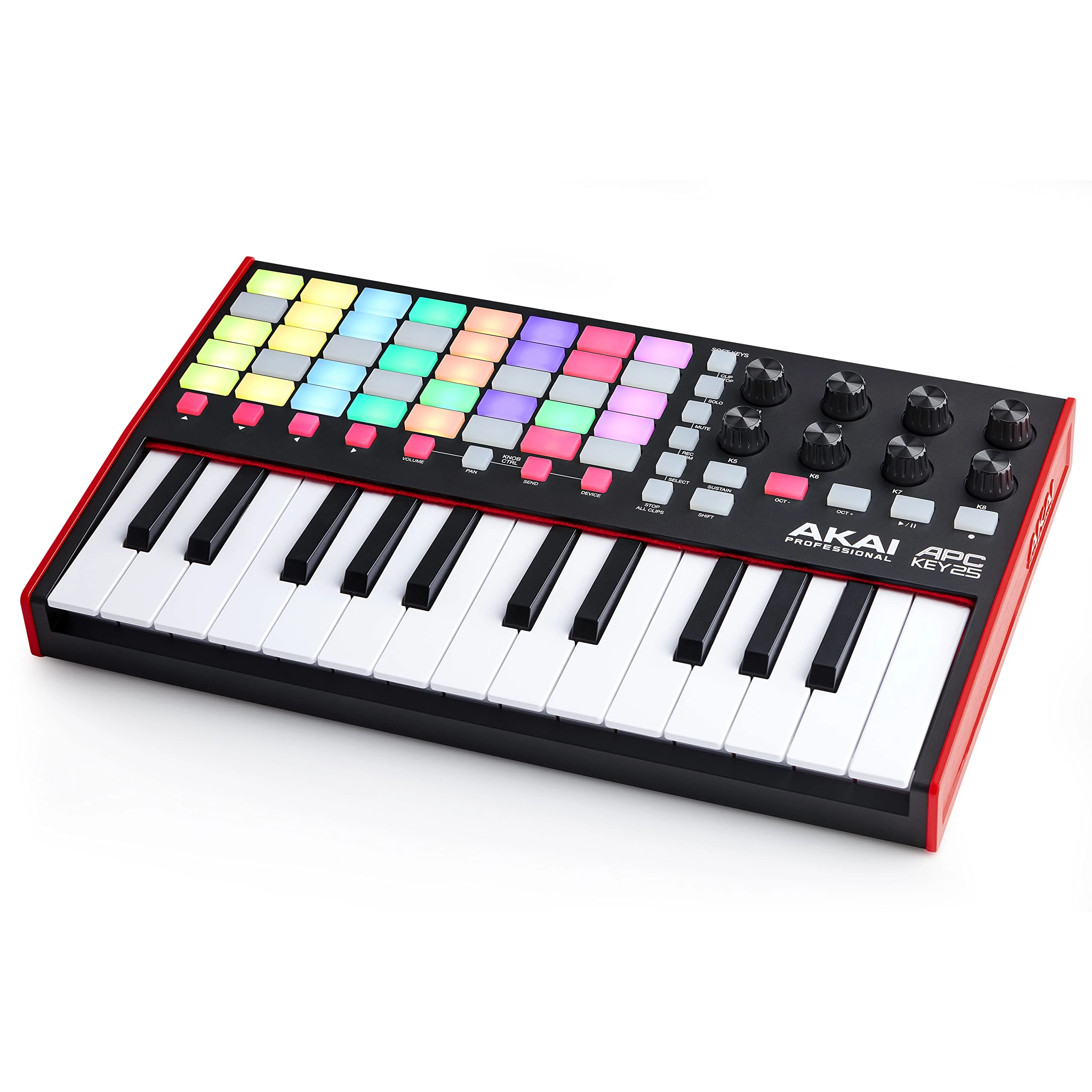 Akai Professional APC Key 25 MK2-25-Key USB MIDI Keyboard Controller for Clip Launching with Ableton Live Lite, 40 RGB Pads and 8 Rotary Knobs