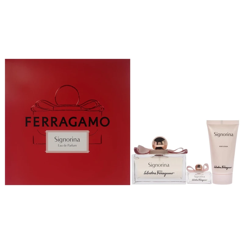 Ferragamo Signorina Eau de Parfum 100ml and Body Lotion 50ml and 5ml Miniature