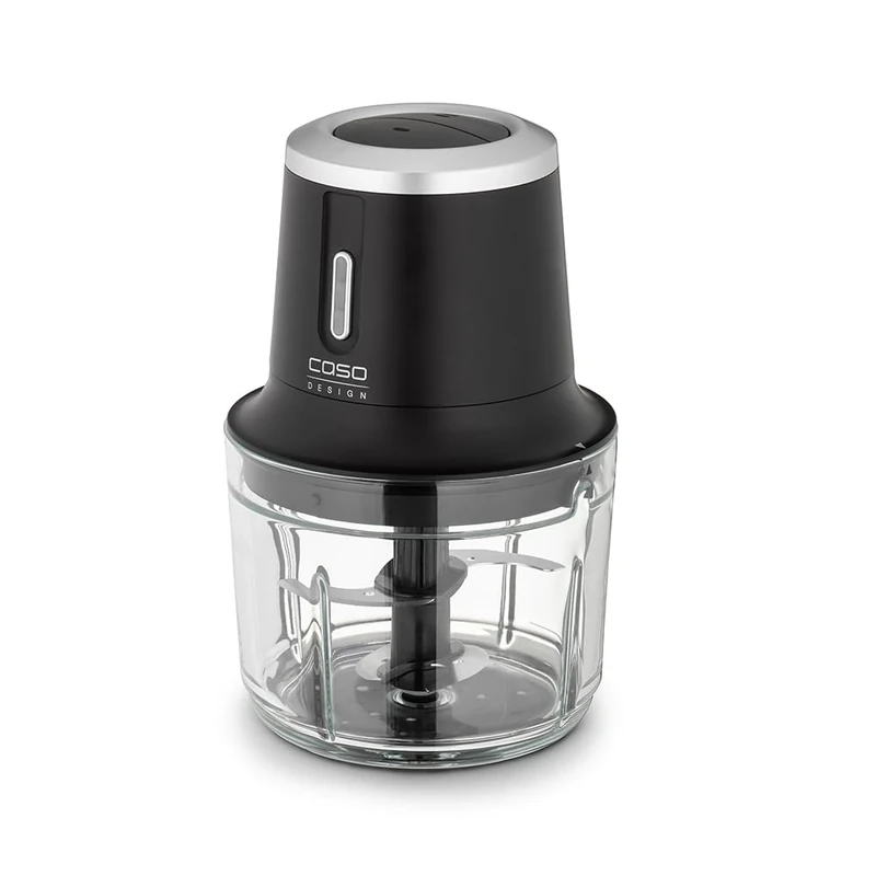 CASO Chop & Go | Cordless Mini Food Processor | Meat, Nut and Vegetable Chopper | Powerful Mini Chopper | 4 Stainless Steel Blades| Emulsifying Disk | Up to 60 Minutes Runtime | 2-Speed | Black