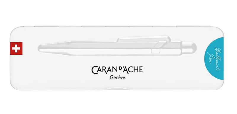 Caran d'Ache Colormat-x 849 Ballpoint Pen in Turquoise with Case 0849.681